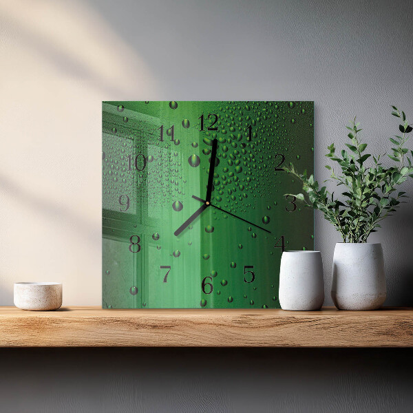Wanduhr aus glas Wassertropfen