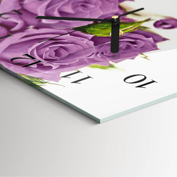 Wanduhr aus glas Rosen