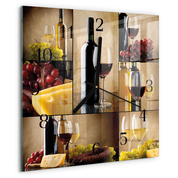 Wanduhr aus glas Flasche Wein