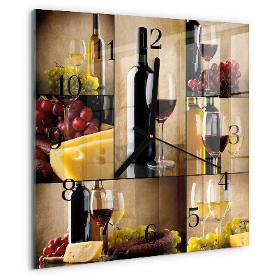 Wanduhr aus glas Flasche Wein