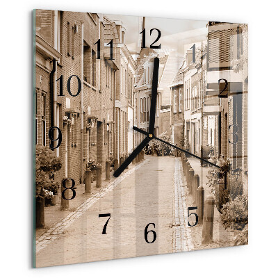 Wanduhr aus glas Sepia Avenue