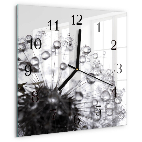Wanduhr aus glas Löwenzahn