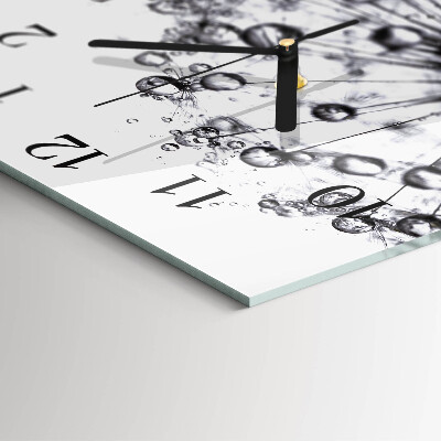 Wanduhr aus glas Löwenzahn