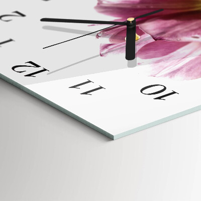Wanduhr aus glas Tulpen