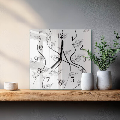 Wanduhr aus glas Die Kunst der Blätter