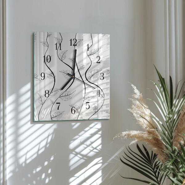 Wanduhr aus glas Die Kunst der Blätter
