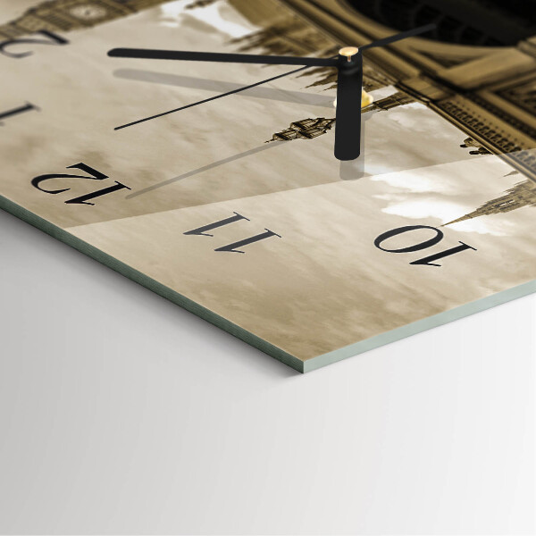 Wanduhr aus glas Sepia-Brücke