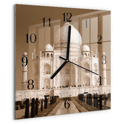 Wanduhr aus glas Taj Mahal Sepia