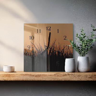 Wanduhr aus glas Gras