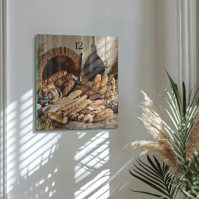 Wanduhr aus glas Brot