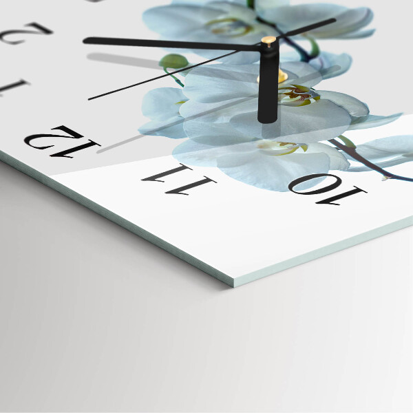 Wanduhr aus glas Orchidee