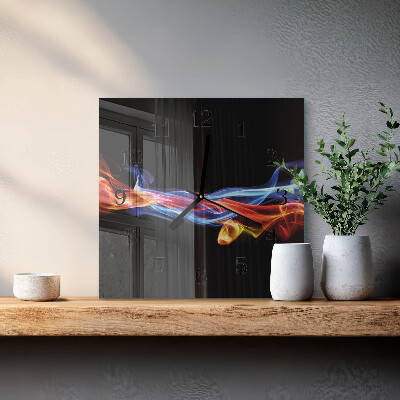 Wanduhr aus glas Abstrakter Rauch
