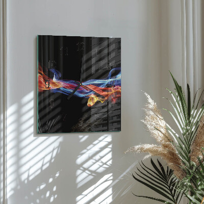 Wanduhr aus glas Abstrakter Rauch
