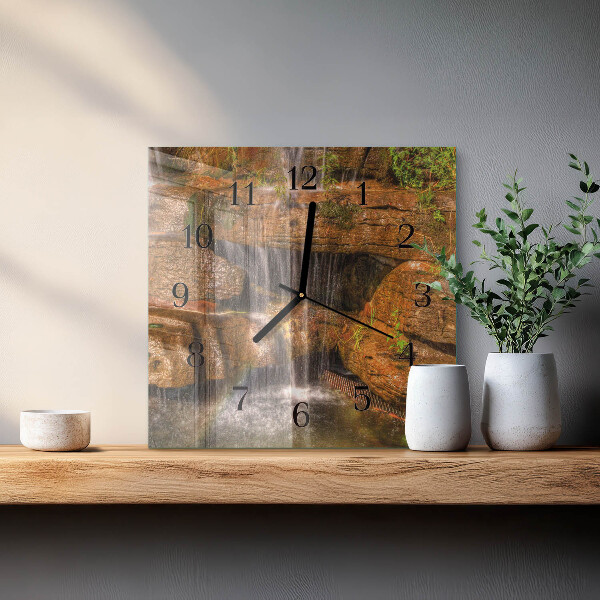 Wanduhr aus glas Wasserfall