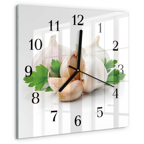 Wanduhr aus glas Knoblauch