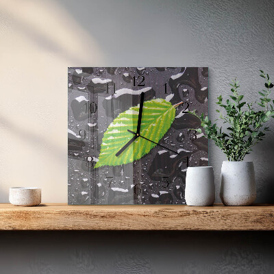 Wanduhr aus glas Blatt