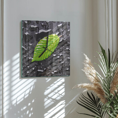 Wanduhr aus glas Blatt