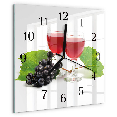 Wanduhr aus glas Trauben für Wein