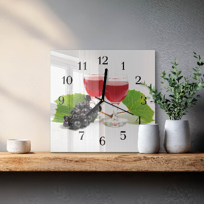 Wanduhr aus glas Trauben für Wein