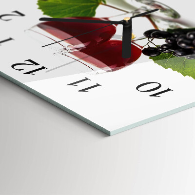 Wanduhr aus glas Trauben für Wein