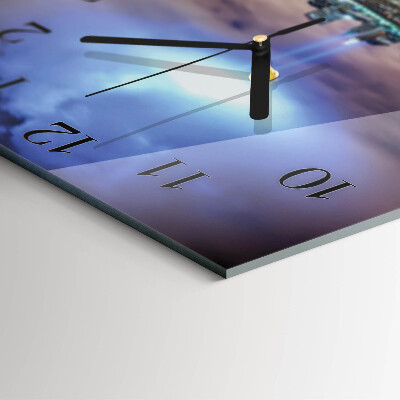 Wanduhr aus glas Nacht des Horizonts