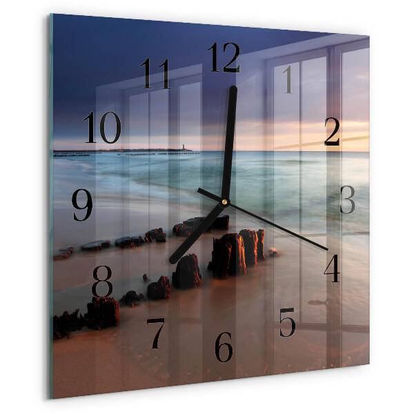 Wanduhr aus glas Strand Meer