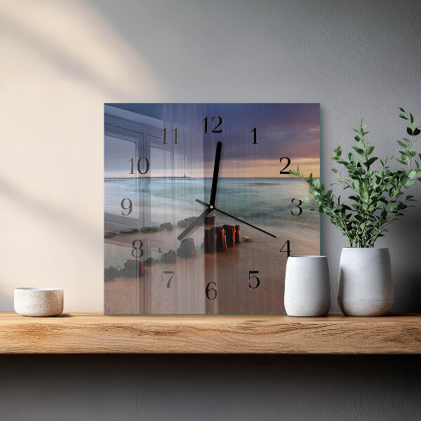 Wanduhr aus glas Strand Meer