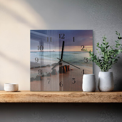 Wanduhr aus glas Strand Meer