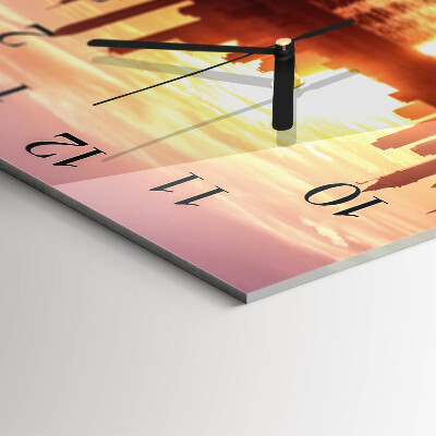 Wanduhr aus glas Horizont
