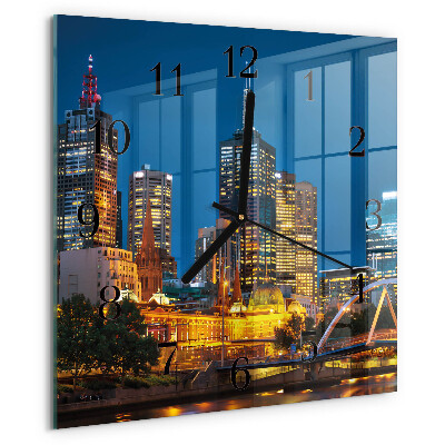 Wanduhr aus glas Stadt
