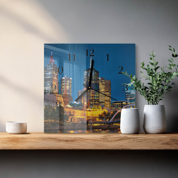 Wanduhr aus glas Stadt