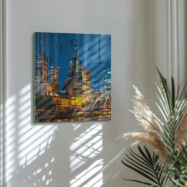 Wanduhr aus glas Stadt