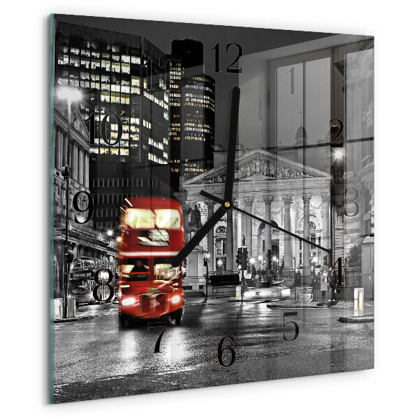 Wanduhr aus glas Londoner Bus