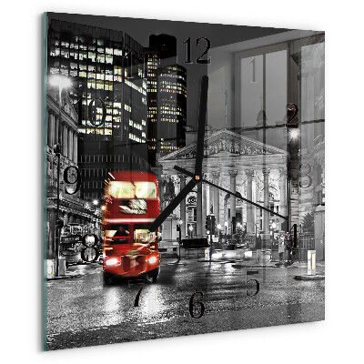 Wanduhr aus glas Londoner Bus