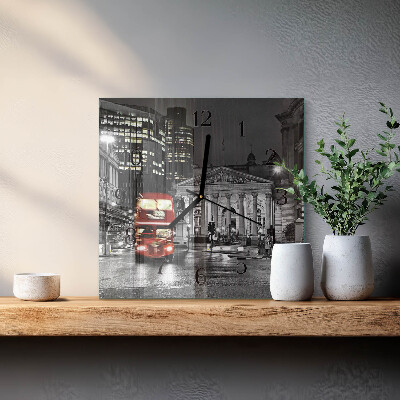 Wanduhr aus glas Londoner Bus
