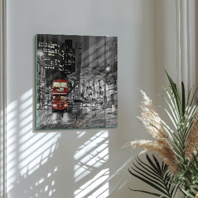Wanduhr aus glas Londoner Bus