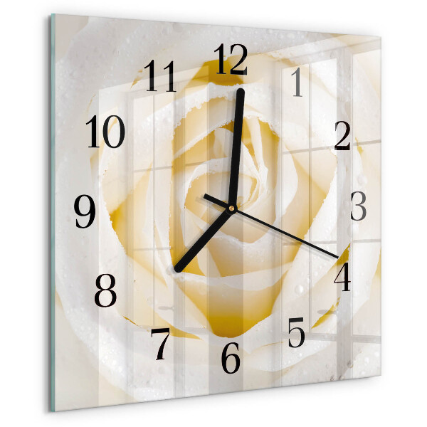 Wanduhr aus glas Rose