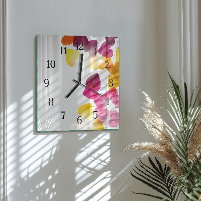 Wanduhr aus glas Bunte Herzen