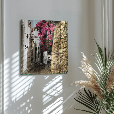 Wanduhr aus glas Blumenallee