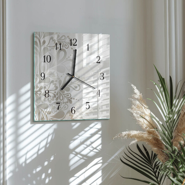 Wanduhr aus glas Blumenkunst