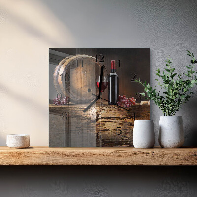 Wanduhr aus glas Trauben für Wein