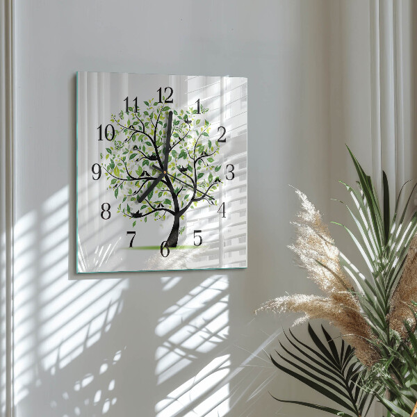 Wanduhr aus glas Baum