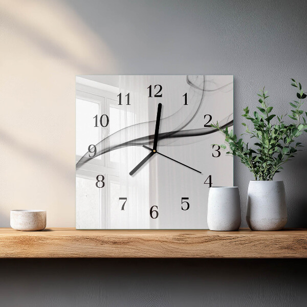 Wanduhr aus glas Abstrakter Rauch