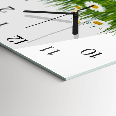Wanduhr aus glas Gänseblümchen