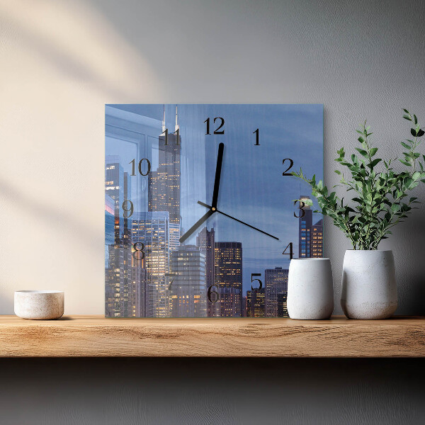 Wanduhr aus glas Horizont