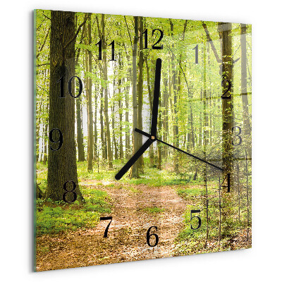 Wanduhr aus glas Wald