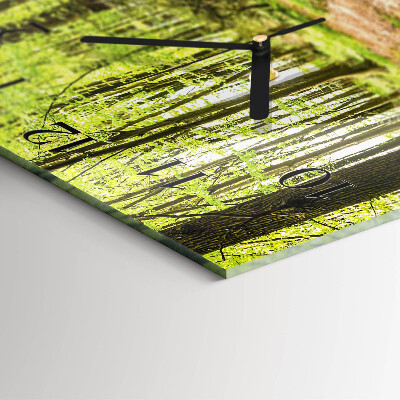 Wanduhr aus glas Wald