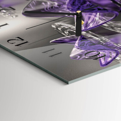 Wanduhr aus glas Glasblumen