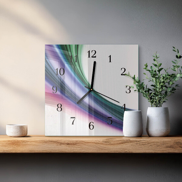 Wanduhr aus glas Abstrakte Linien