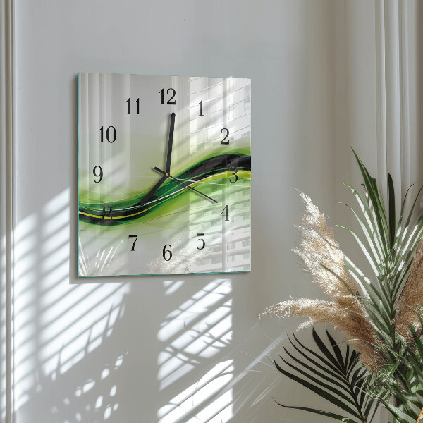 Wanduhr aus glas Abstrakte Linien